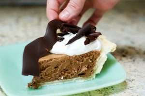 This decadent chocolate pie is a delicious way to use up extra eggs.