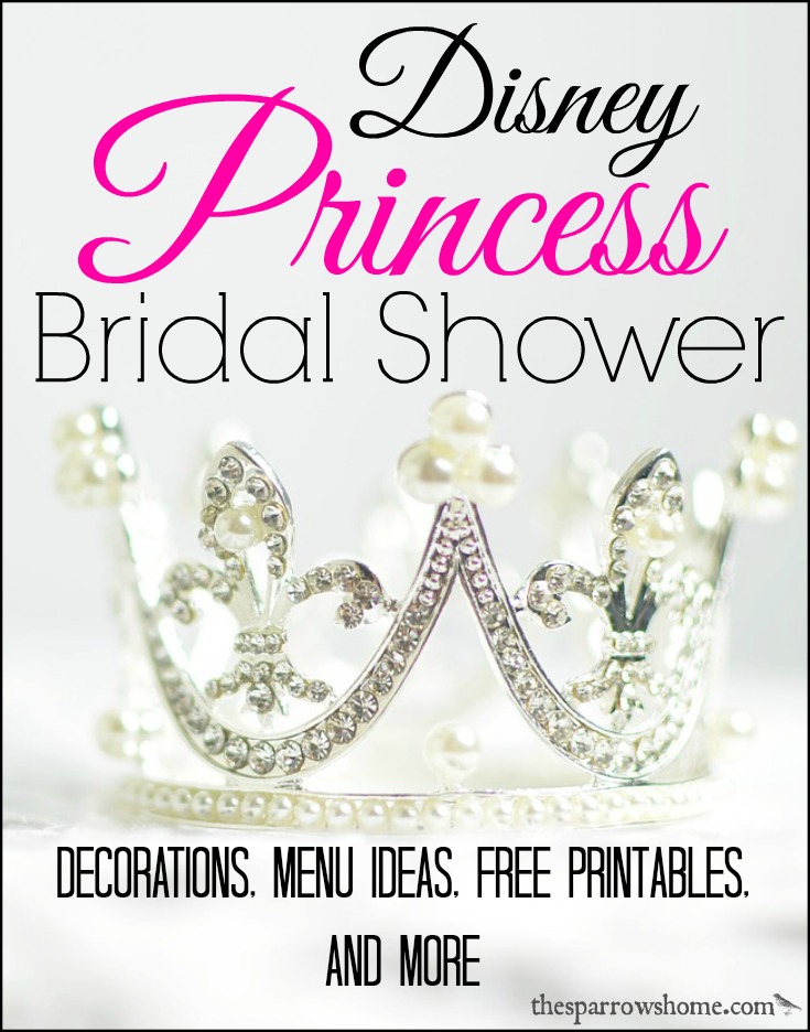 Hosting a Disney Princess Bridal Shower is not the same as a little girl's princess party. Ideas here for a shower with a nod to Disney's princesses.
