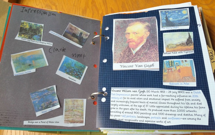 Smashbooks are a creative way to organize artist studies before a visit to a museum.