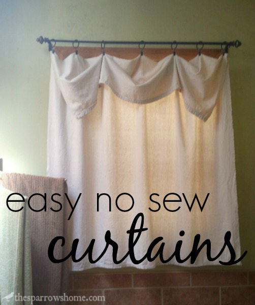 Easy no sew curtains using a painting drop cloth. This may be the easiest and most inexpensive home project I've ever done!