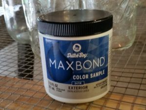 Using exterior paint samples helps make these painted Mason jars extra durable!