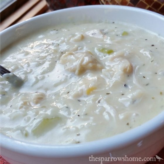 Creamy Chicken and Rice Soup - The Sparrow's Home