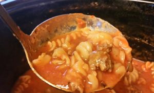 This lasagna soup for the crock pot is hearty and satisfying!