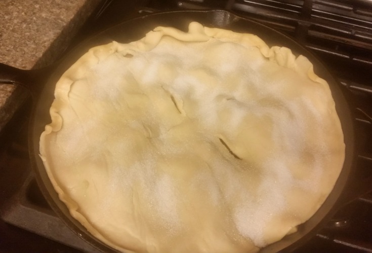 Easy skillet apple pie. A quick apple dessert perfect with a scoop of vanilla ice cream.