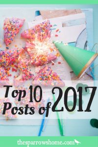 The 10 most popular posts at The Sparrow's Home in 2017. All the best recipes, homeschooling, projects, lessons from the Father, and more.