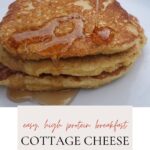 These cottage cheese oat pancakes feel too simple to taste as good as they do. They are quick to whip up in the blender, and are a good source of protein.