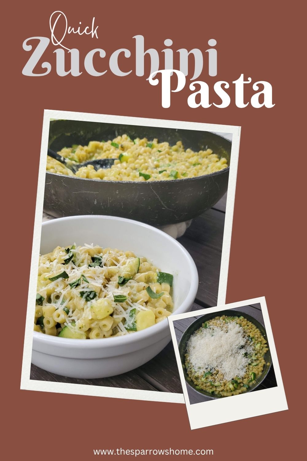 This simple pasta recipe uses fresh ingredients like summer zucchini, basil, and lots of cheese to create a quick and delicious meal.